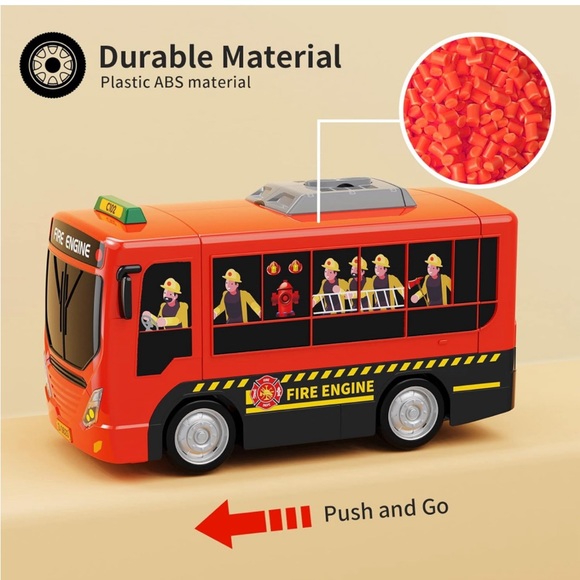 HONGTUO Fire Truck🚒 Toy w Sound🔉& Light💡Simulate a Rescue fire🔥Scene - Picture 6 of 9